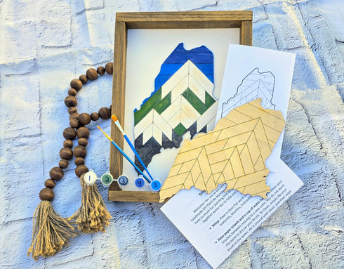 Maine Mountain Sign | Maine 3D Sign | Maine Wood Sign